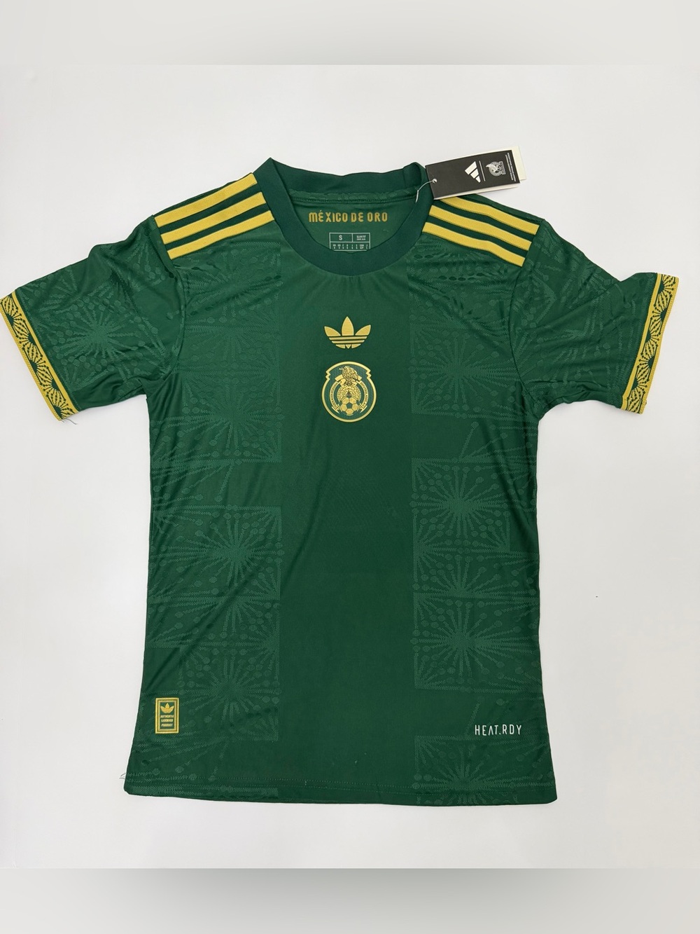 Men’s Mexico De Oro Green & Gold Adidas Soccer Jersey